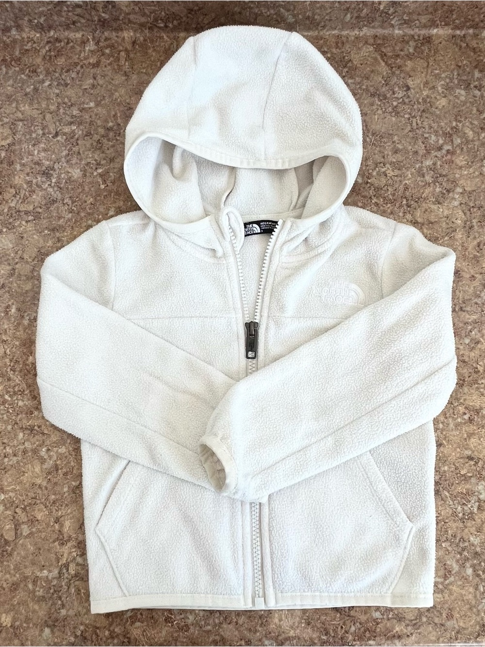 The North Face Kids White Hooded Fleece Jacket